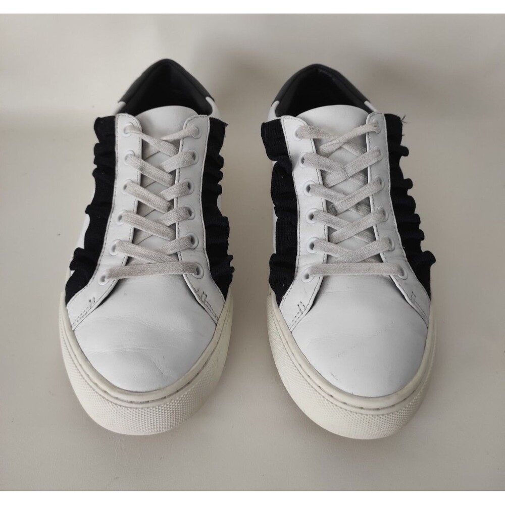 Women's White/blue Tory Burch Sport Ruffle Sneakers Size 7.5M